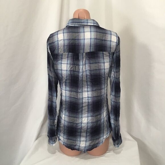 Love, Fire Plaid Button Down Shirt In Blue (UC11) - Picture 4 of 7